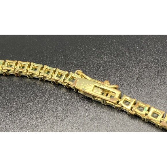 Unisex 3mm Necklace Tennis Choker Yellow Gold Tone Solitaire CZ 19" Hip Hop Iced - Picture 6 of 7